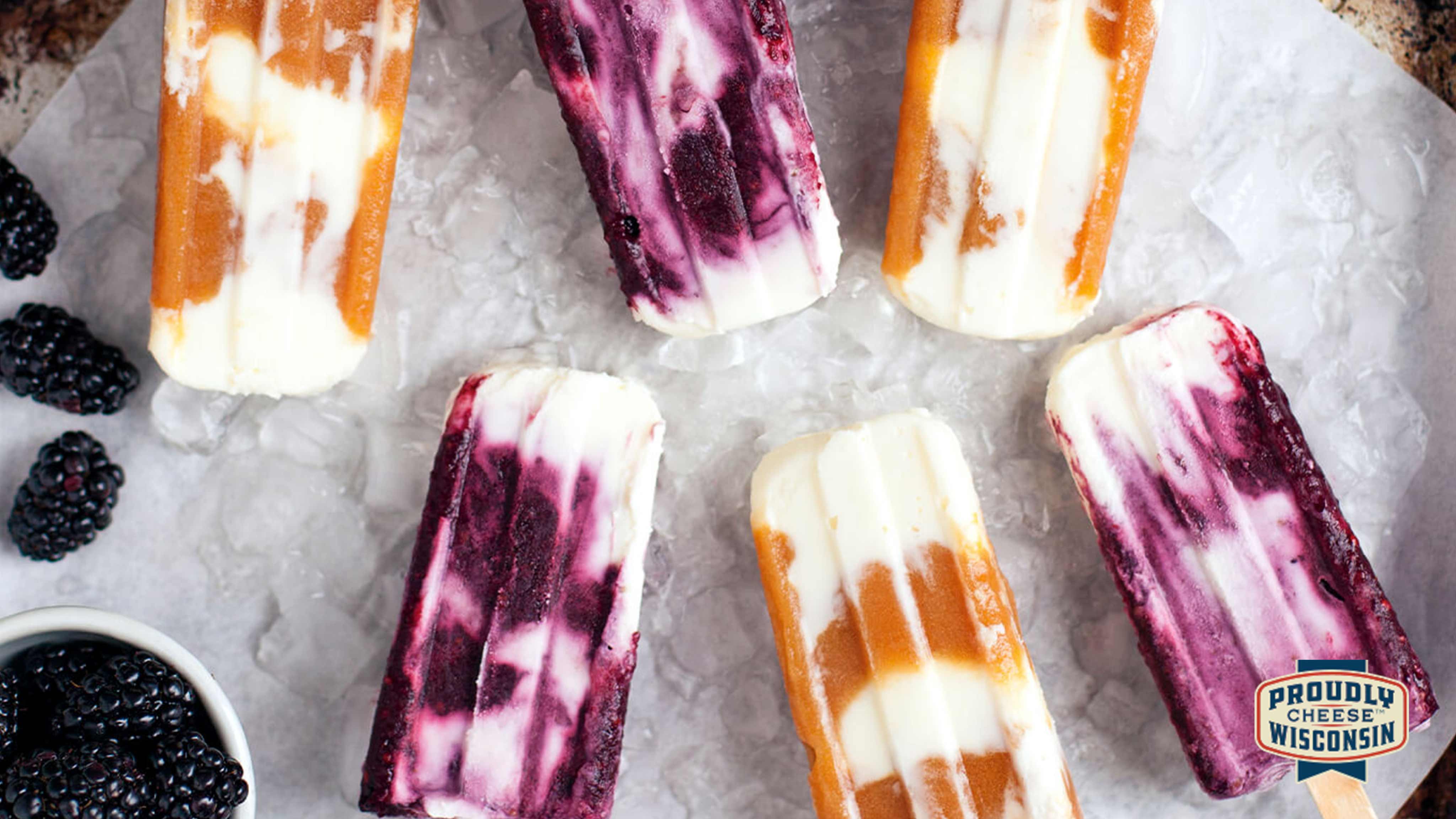 Image for Recipe Fruit Ice and Creamy Mascarpone Popsicles