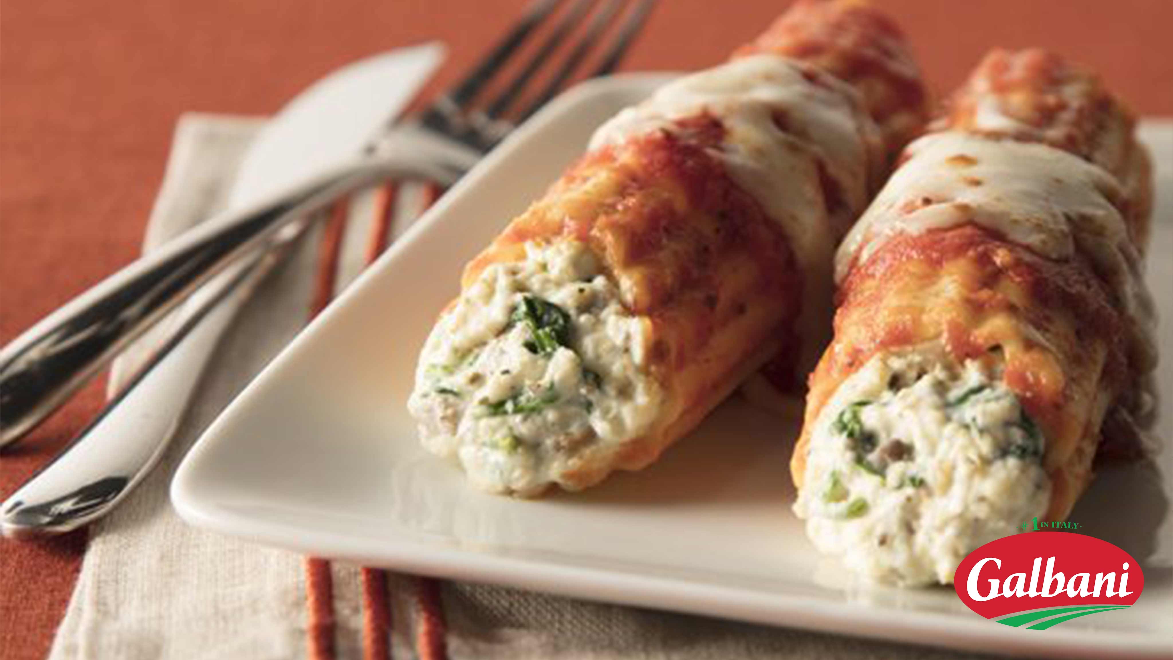 Image for Recipe Spinach and Mushroom Manicotti