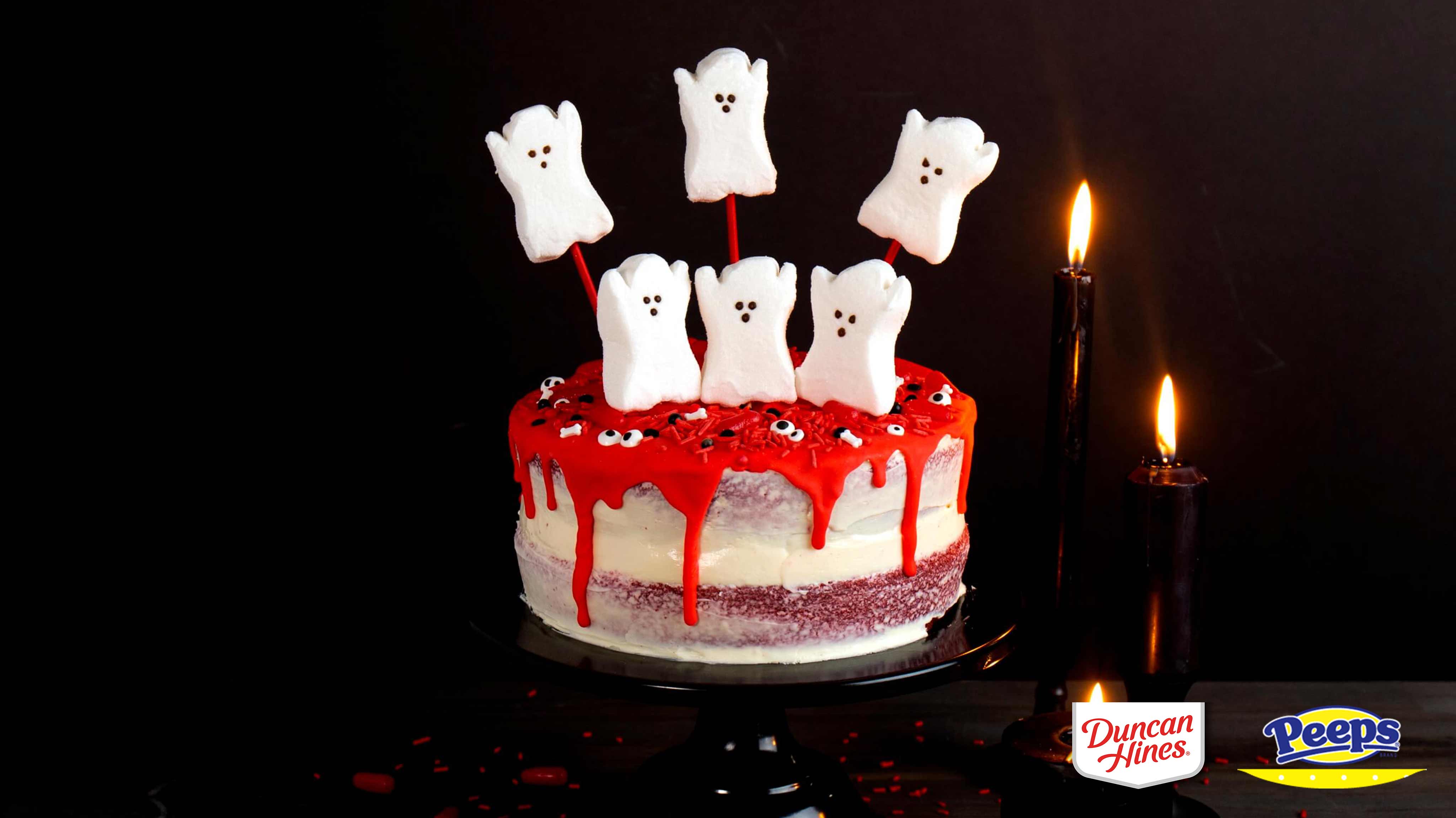 Image for Recipe PEEPS Halloween Red Velvet Layer Cake Recipes