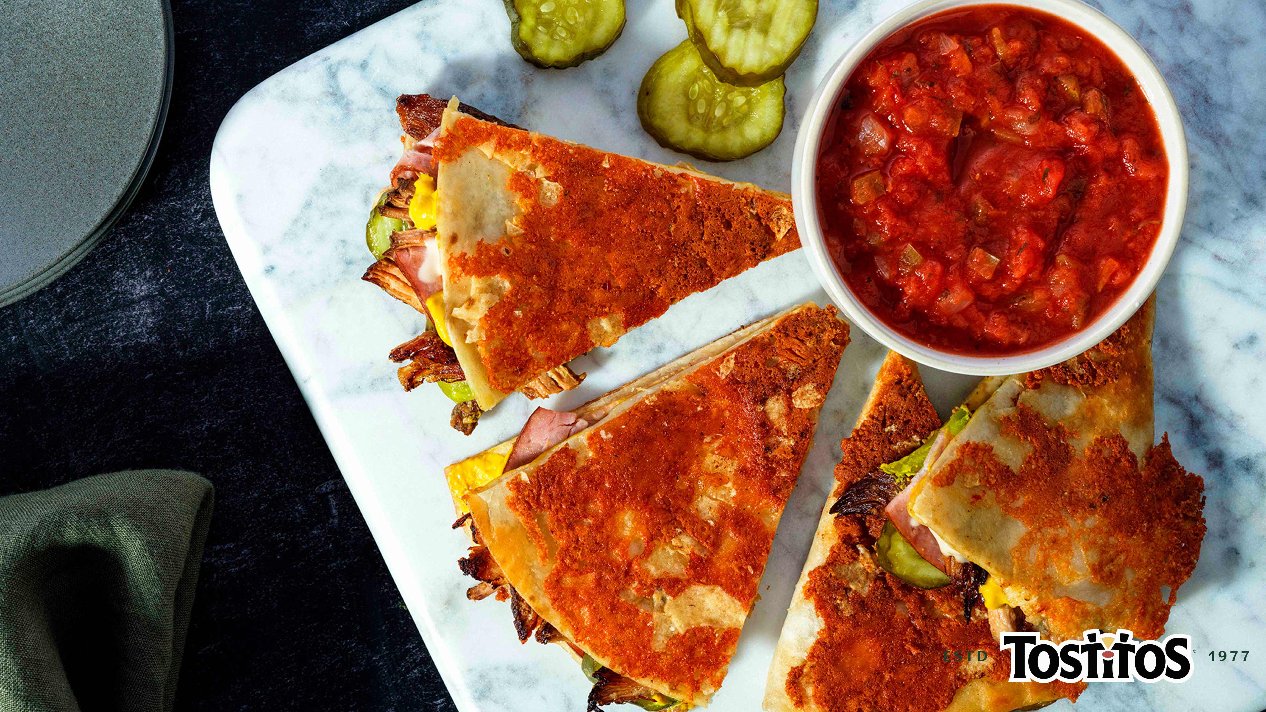 Image for Recipe Cubano Crunch Quesadilla