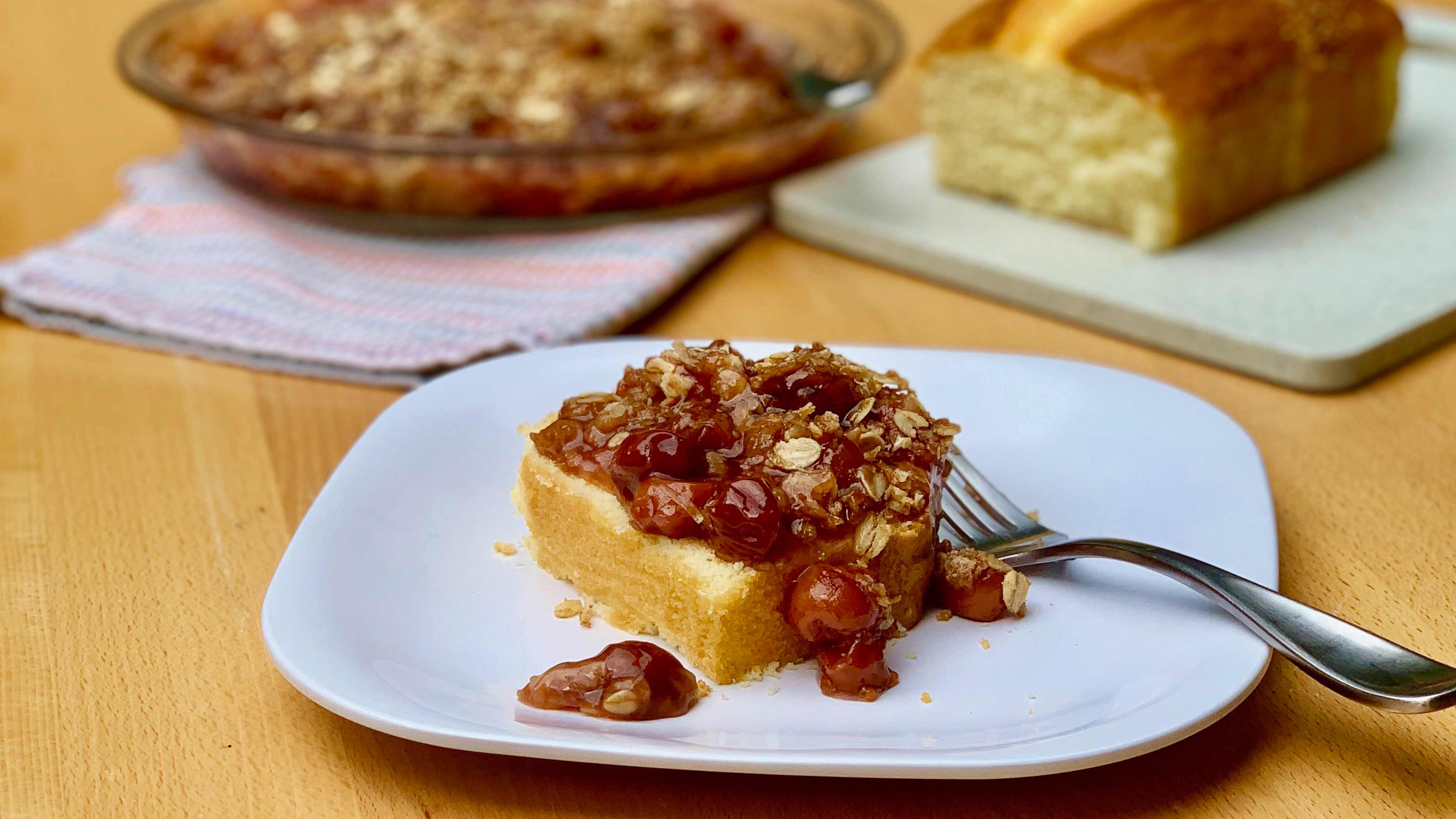 Image for Recipe Pound Cake with Coconut Cherry Streusel