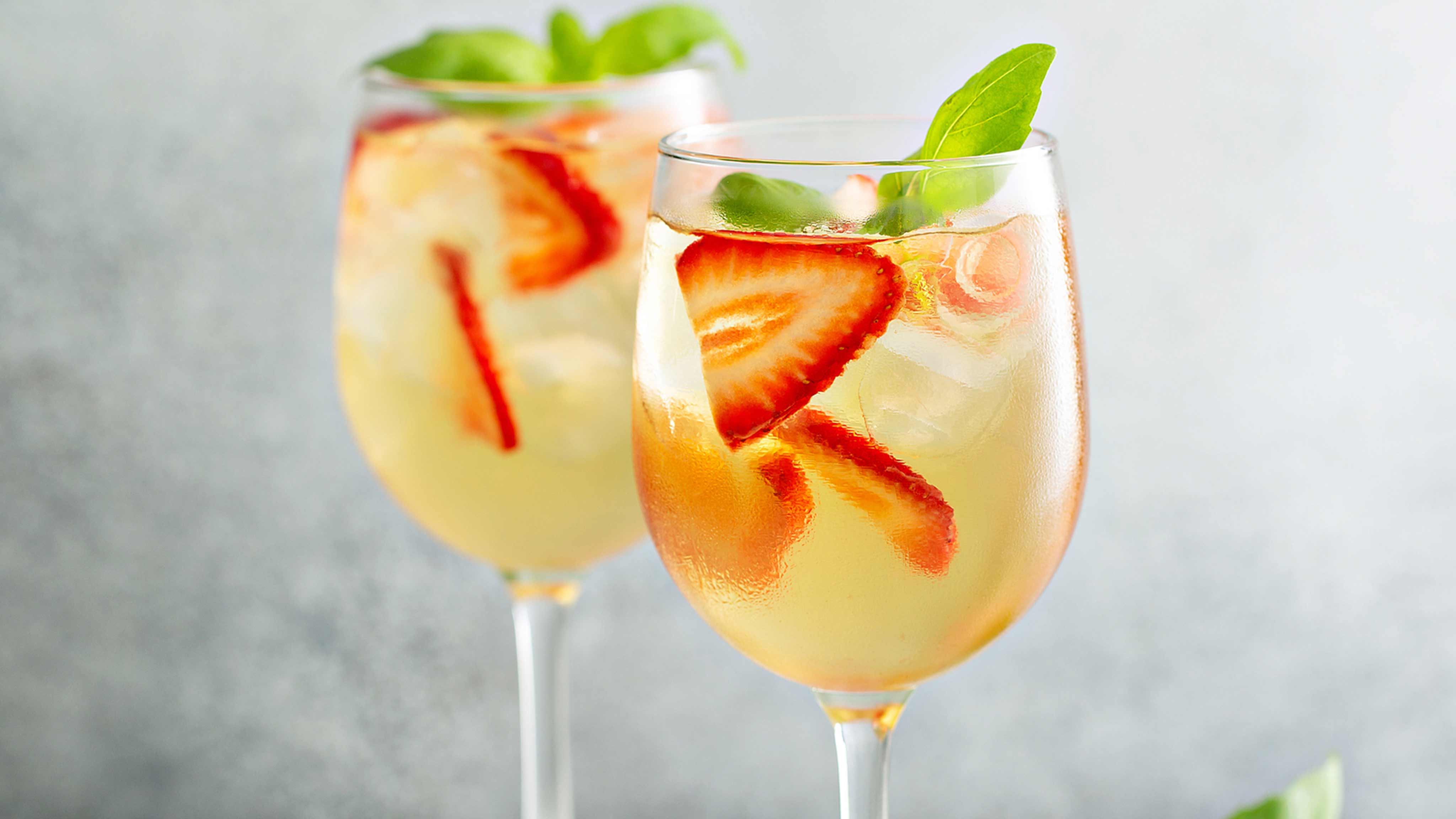 Harps Foods - Recipe: Sparkling White Sangria with Strawberries and Basil