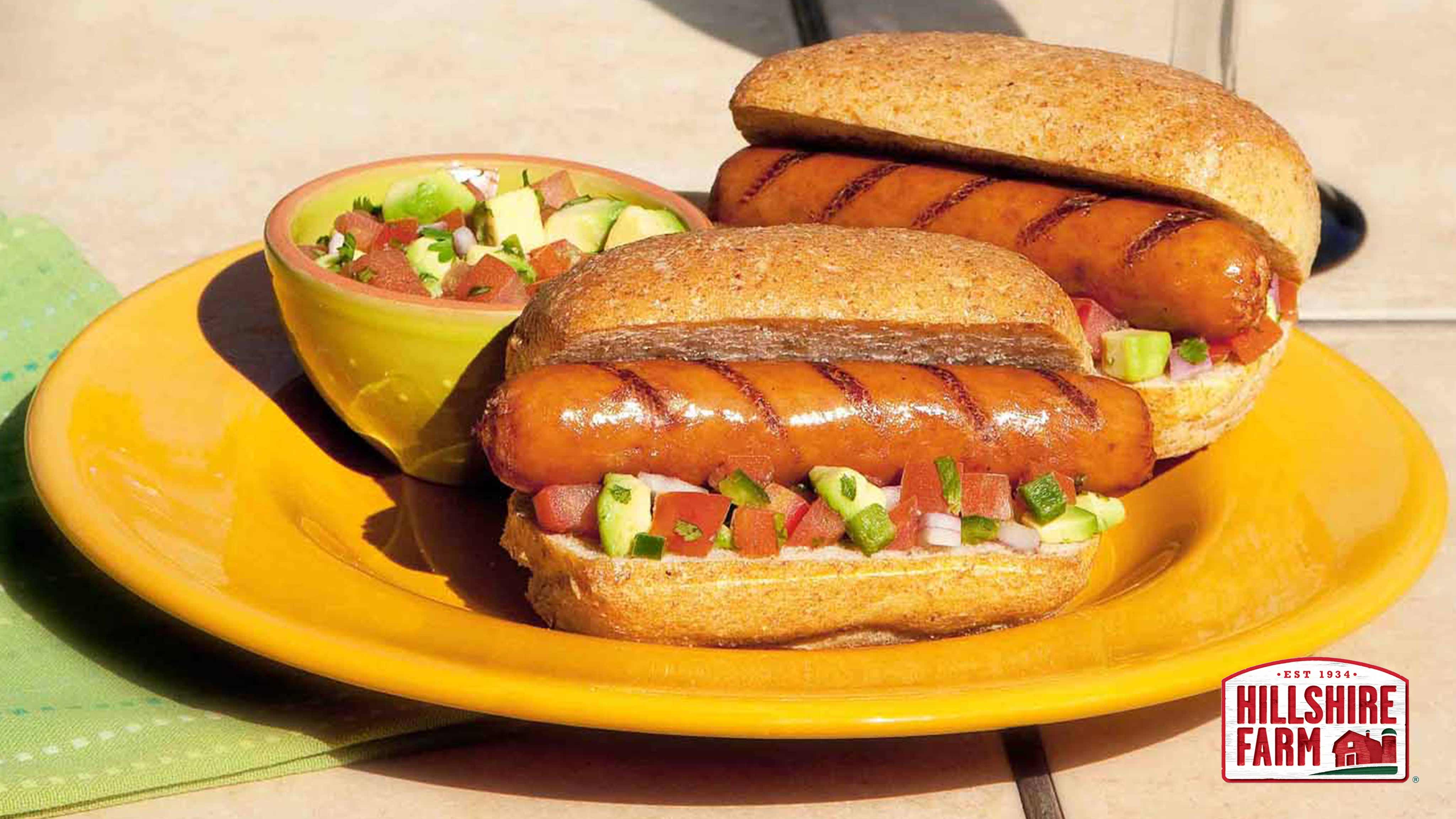 Image for Recipe Cheddarwurst Smoked Sausage Topped with Fresh Avocado Salsa