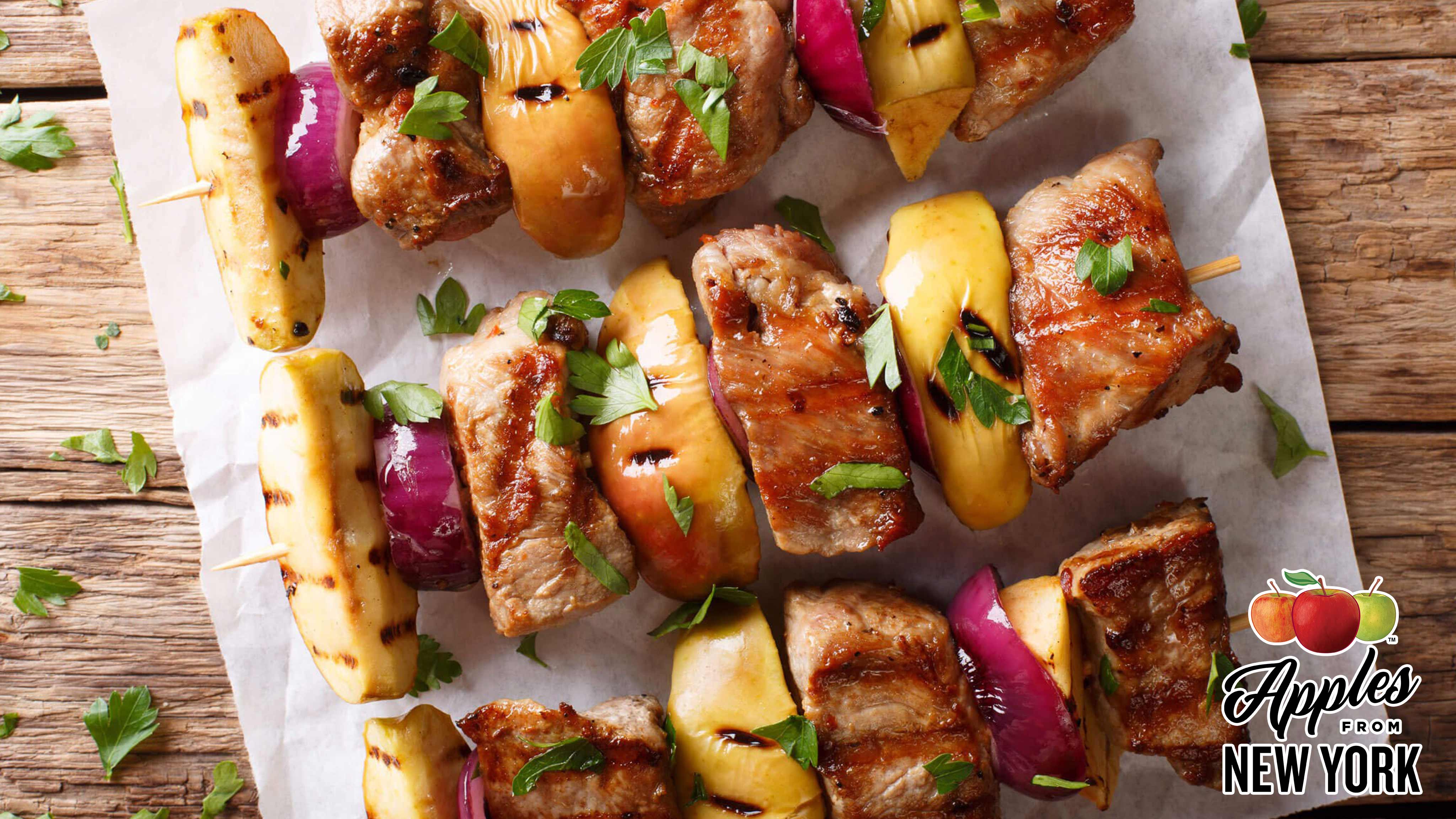 Image for Recipe Apple, Pork and Red Onion Skewers