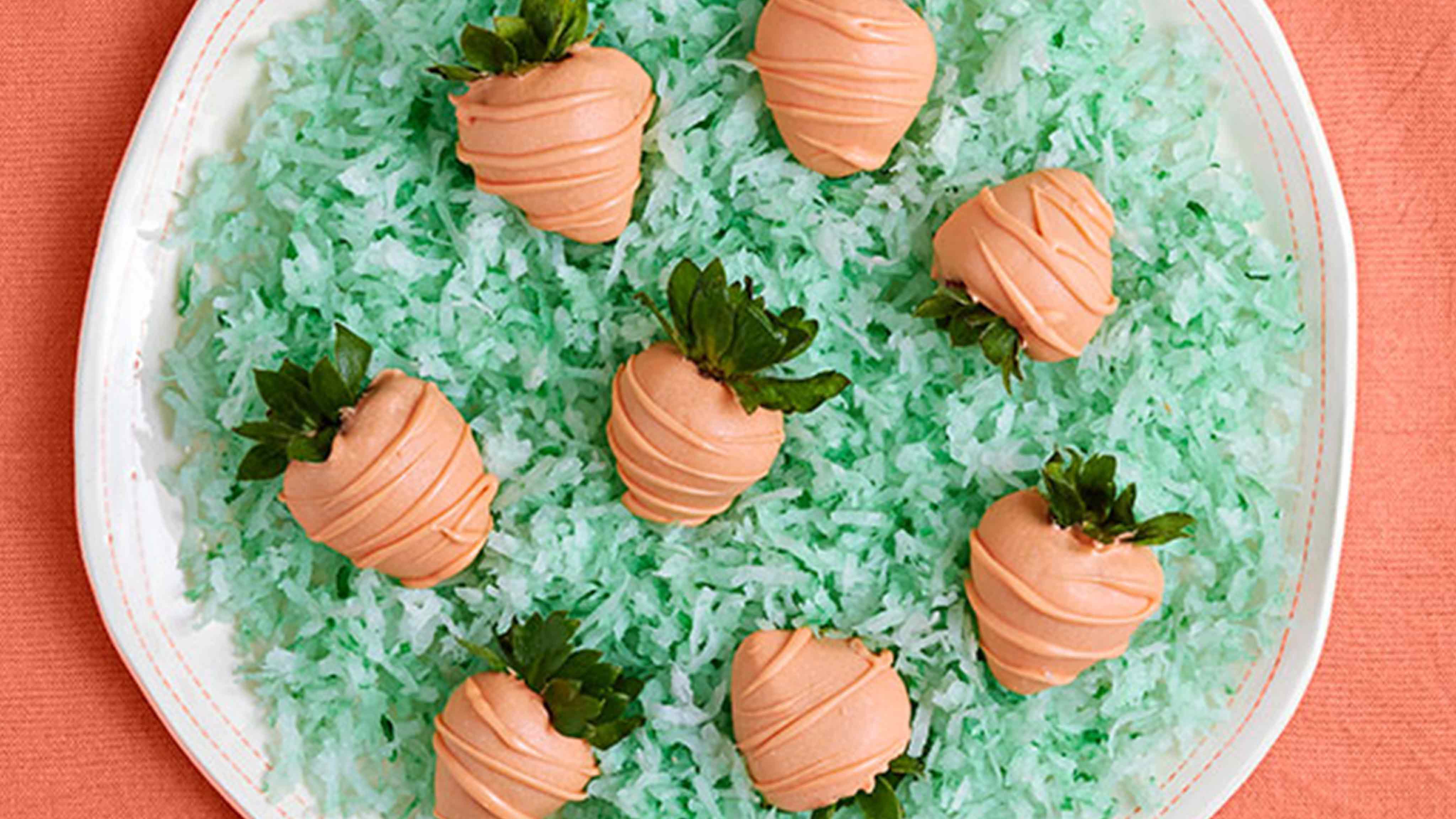 Image for Recipe Chocolate Dipped Strawberry &apos;Carrots&apos;