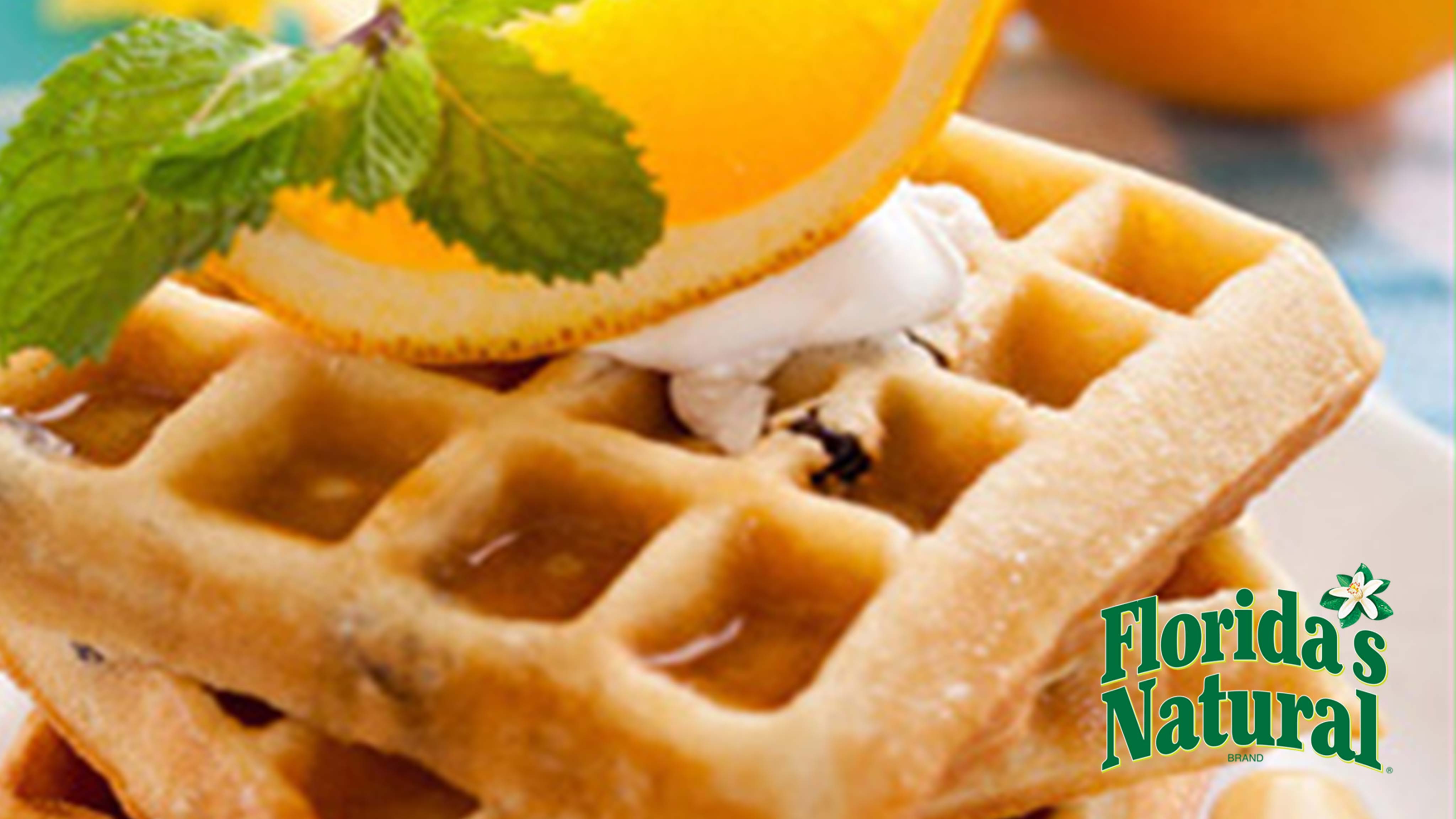 Image for Recipe Orange Waffles with Fresh Tropical Fruit