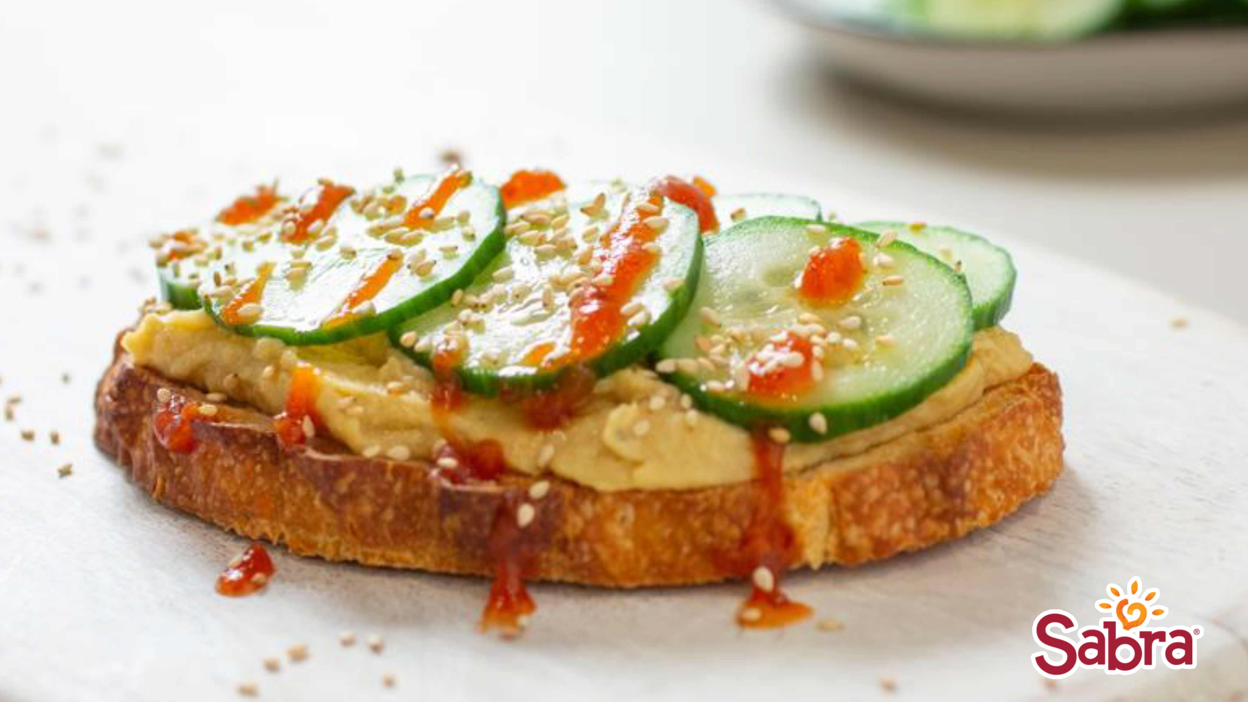 Image for Recipe Sabra Cucumber and Sweet Chile Toast