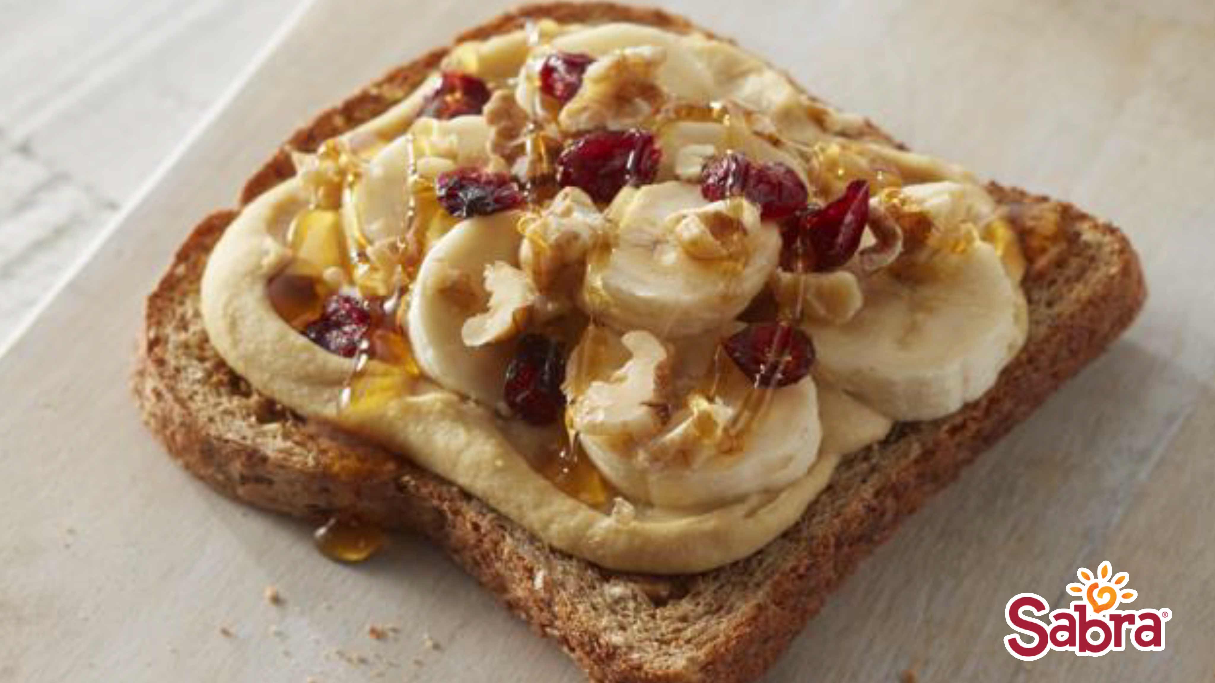 Image for Recipe Sabra Banana Walnut Hummus Toast