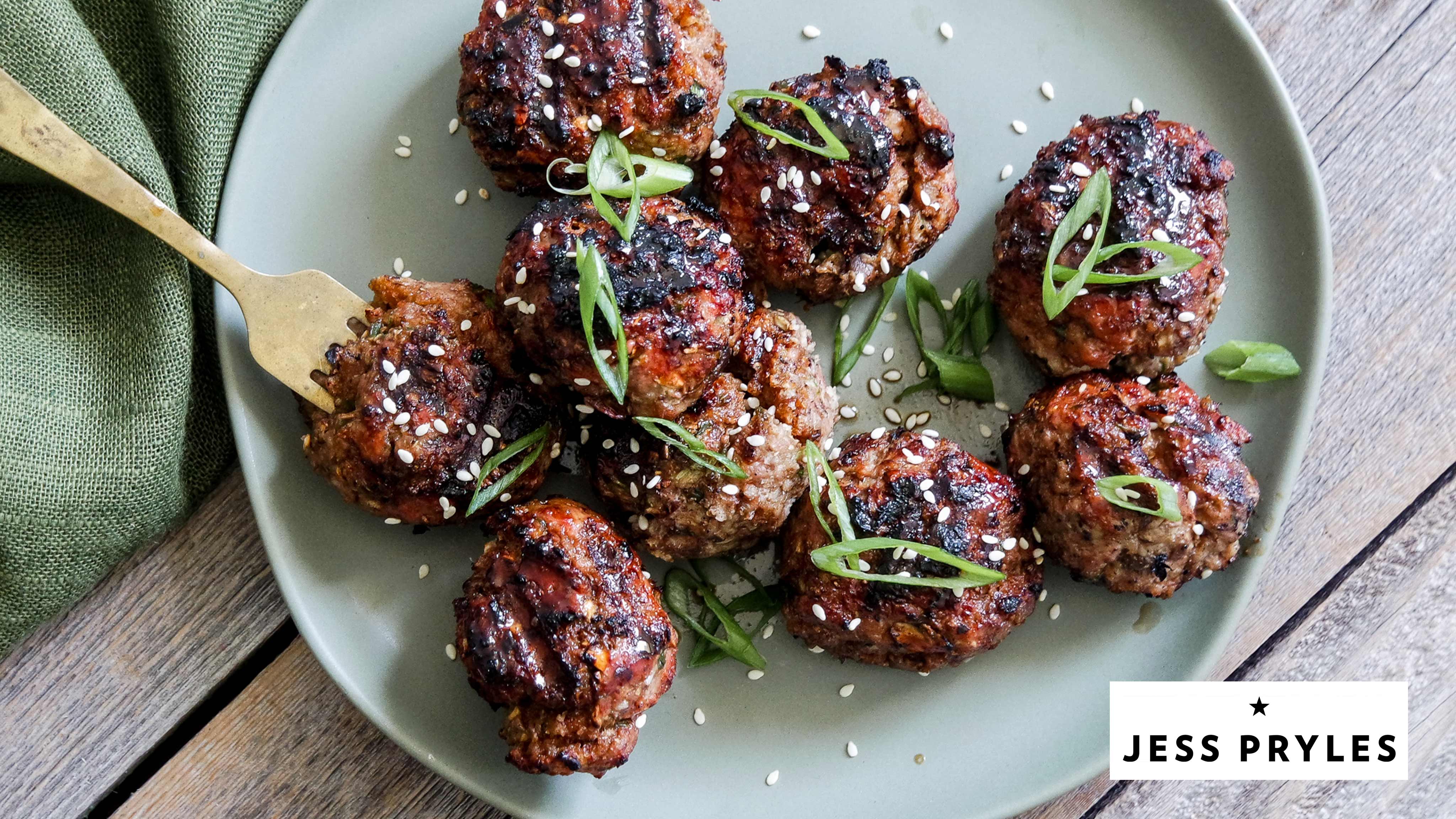 Image for Recipe Grilled Blended Meatballs with Sweet Teriyaki Glaze