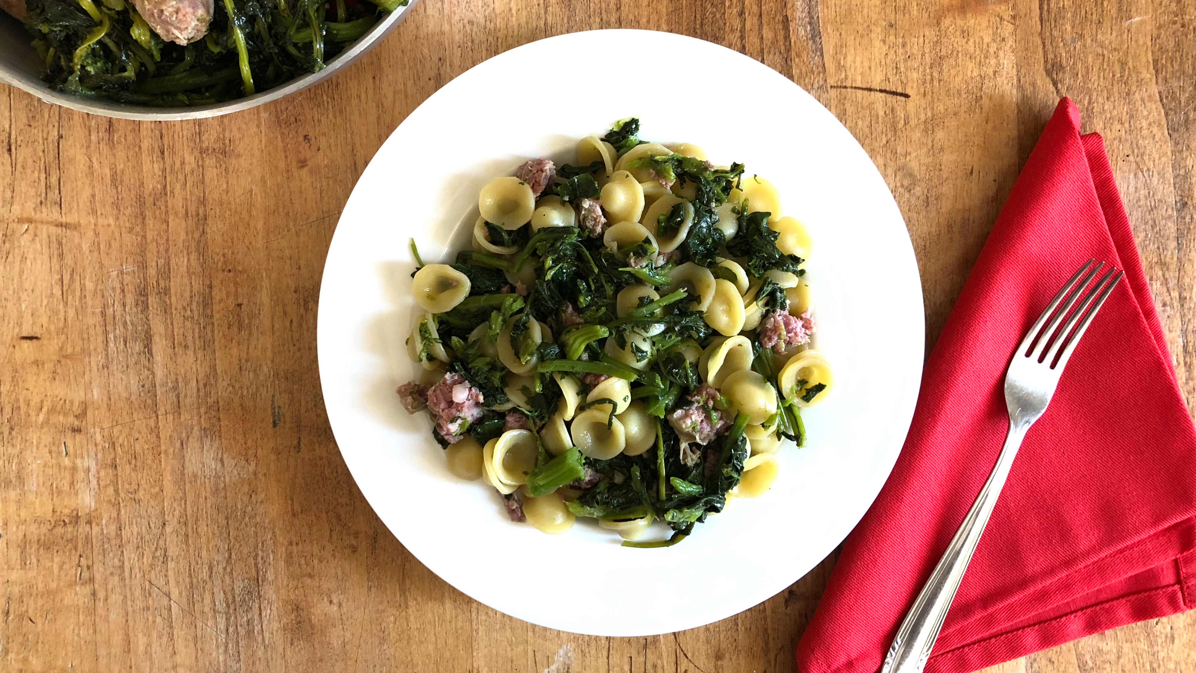 Image for Recipe Orecchiette with Sausage and Friarielli (broccoli rabe) 