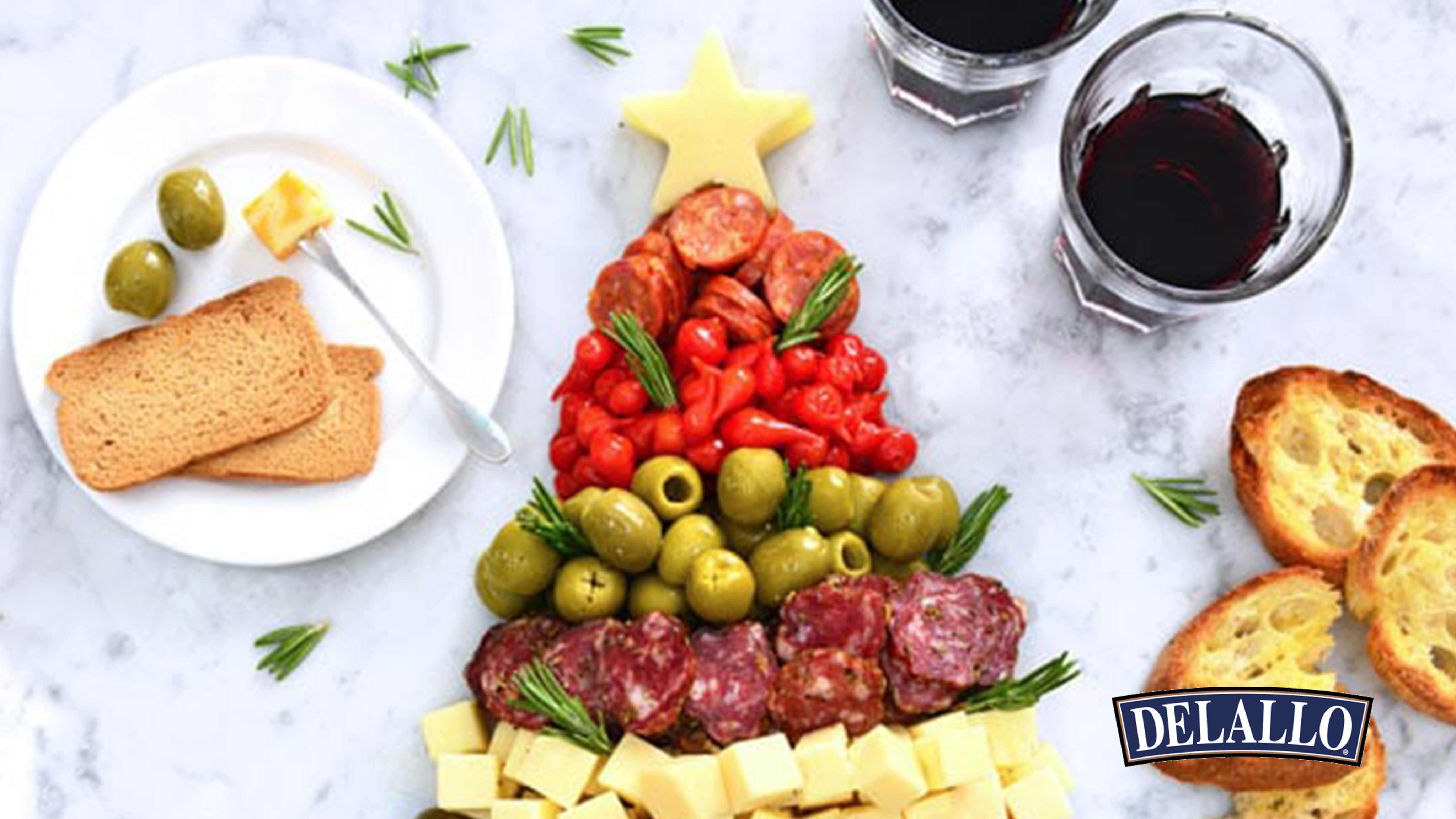 Image for Recipe Christmas Tree Antipasto Plate