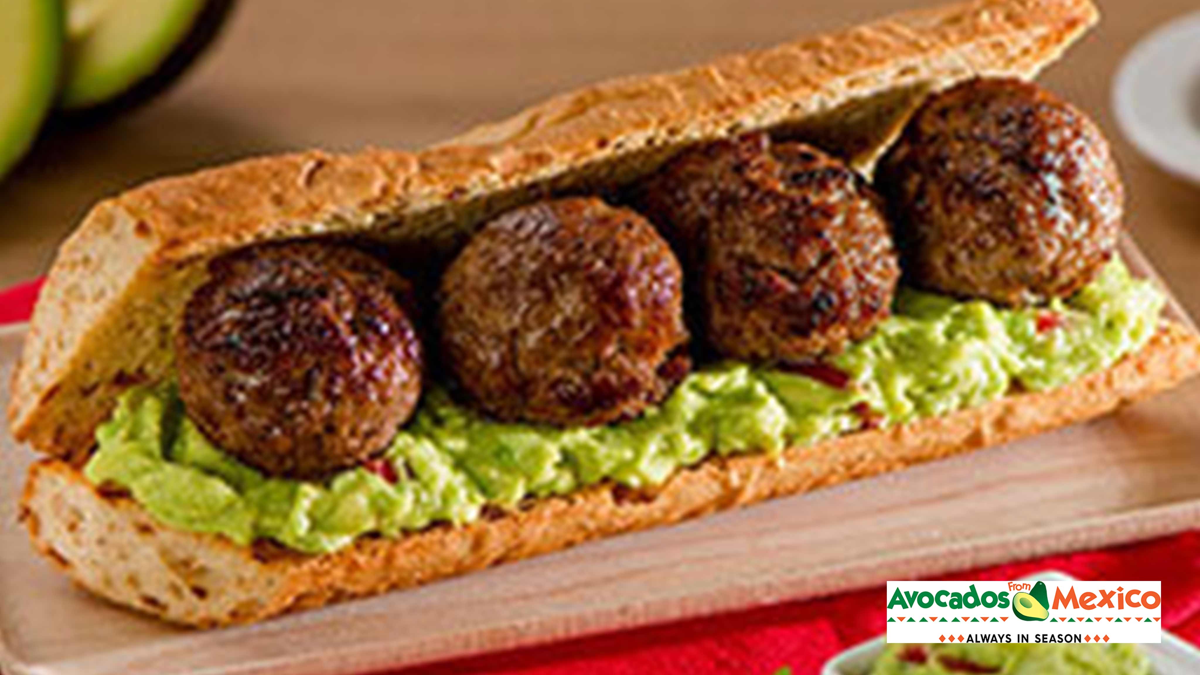 Image for Recipe Meatball Sandwiches with Avocado-Chipotle Mayonnaise