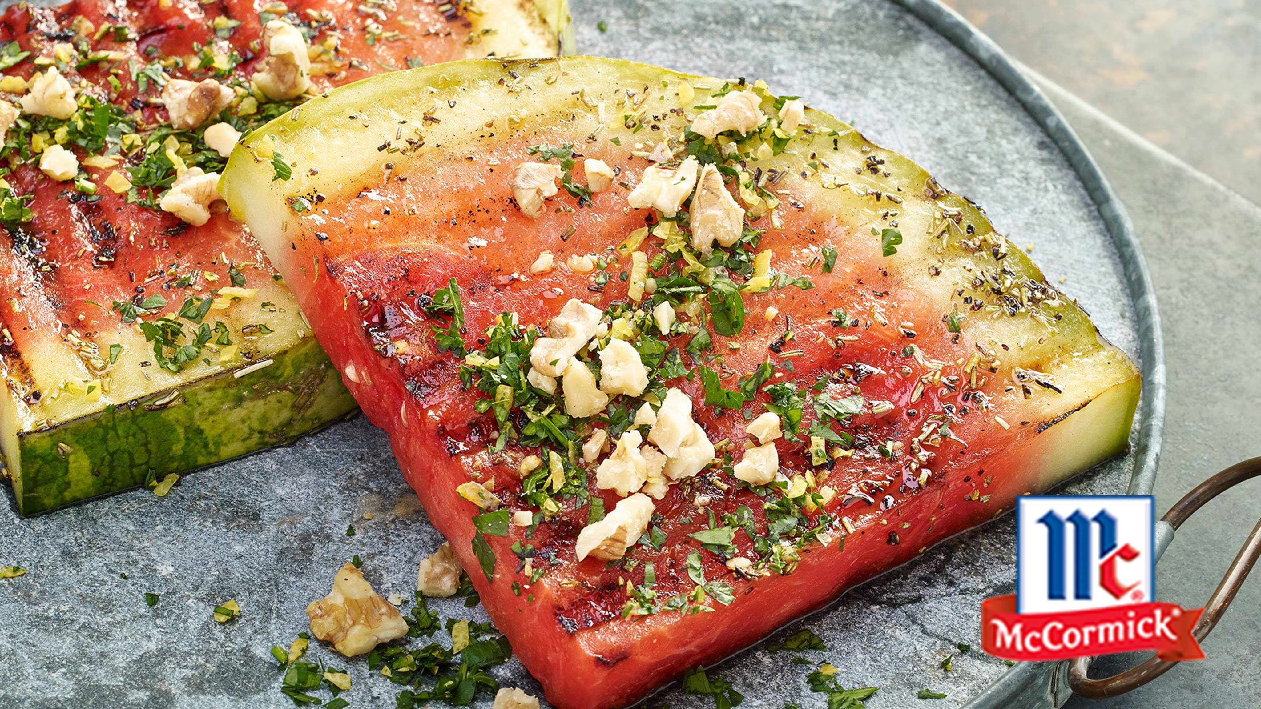 Image for Recipe Grilled Watermelon Steaks with Walnut Gremolata