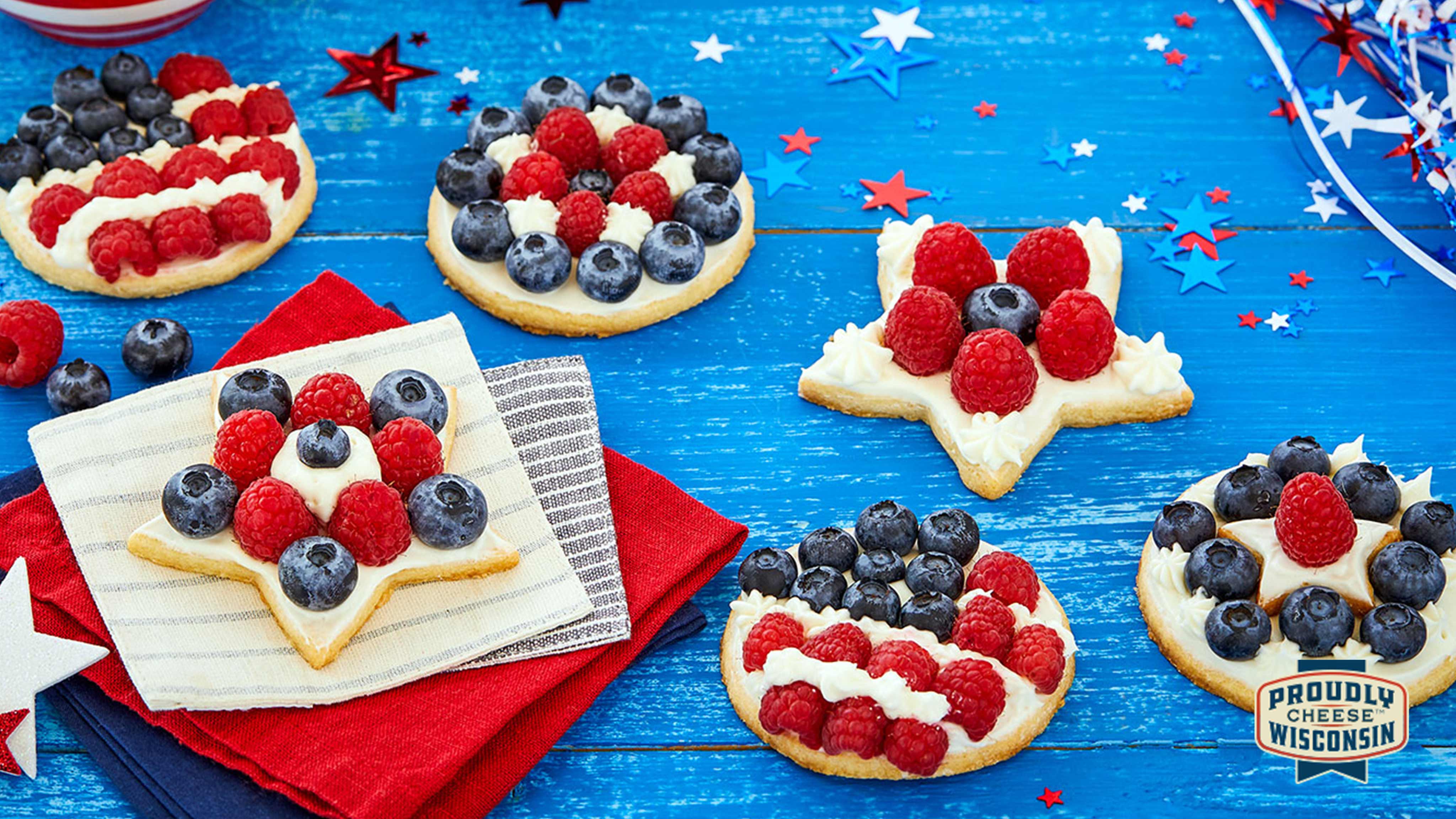 Image for Recipe Mini Flag Fruit Pizzas