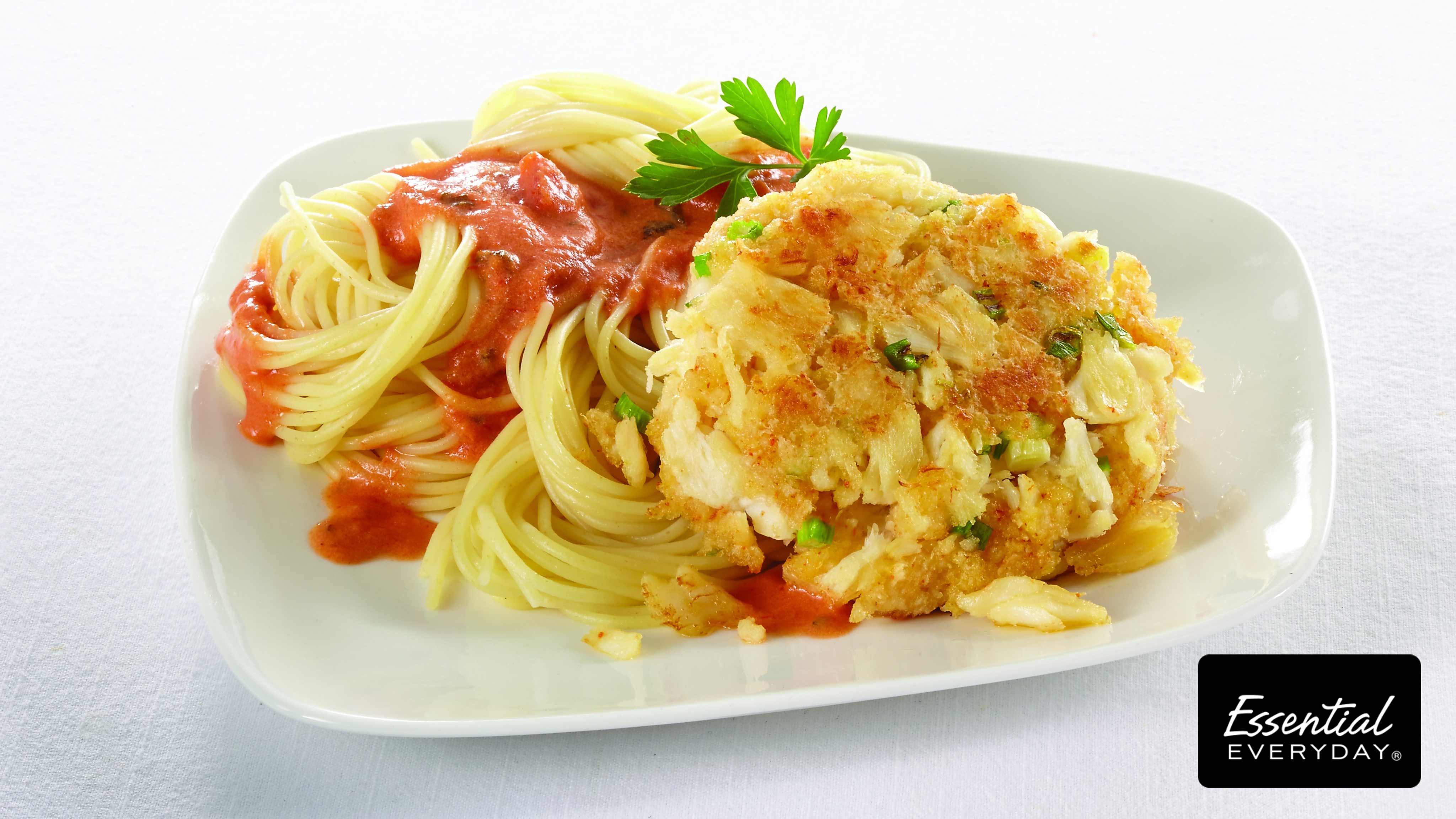 Image for Recipe Crab Cakes with Vodka Sauce