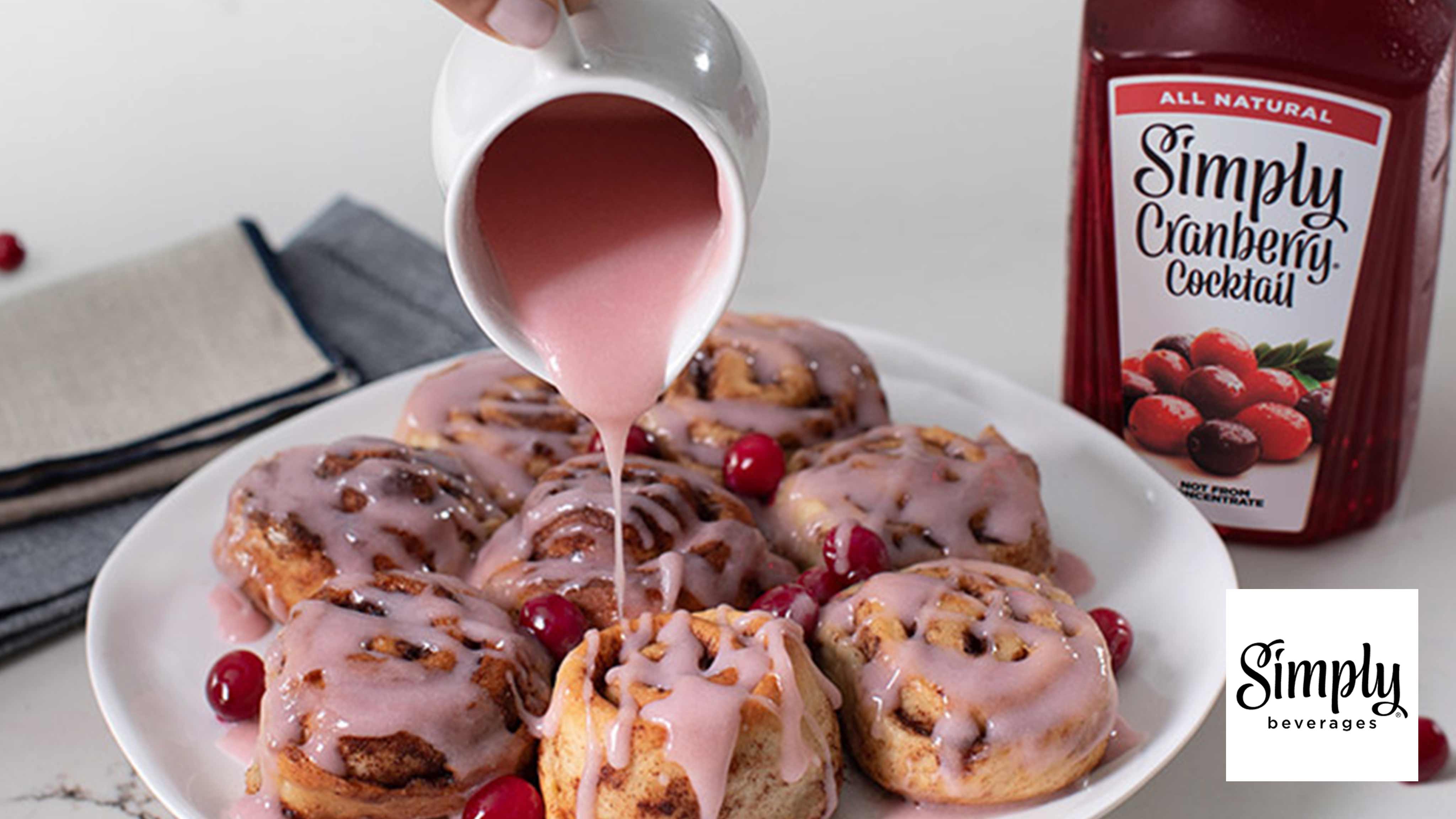 Image for Recipe Simply Cranberry Glazed Cinnamon Rolls Recipe