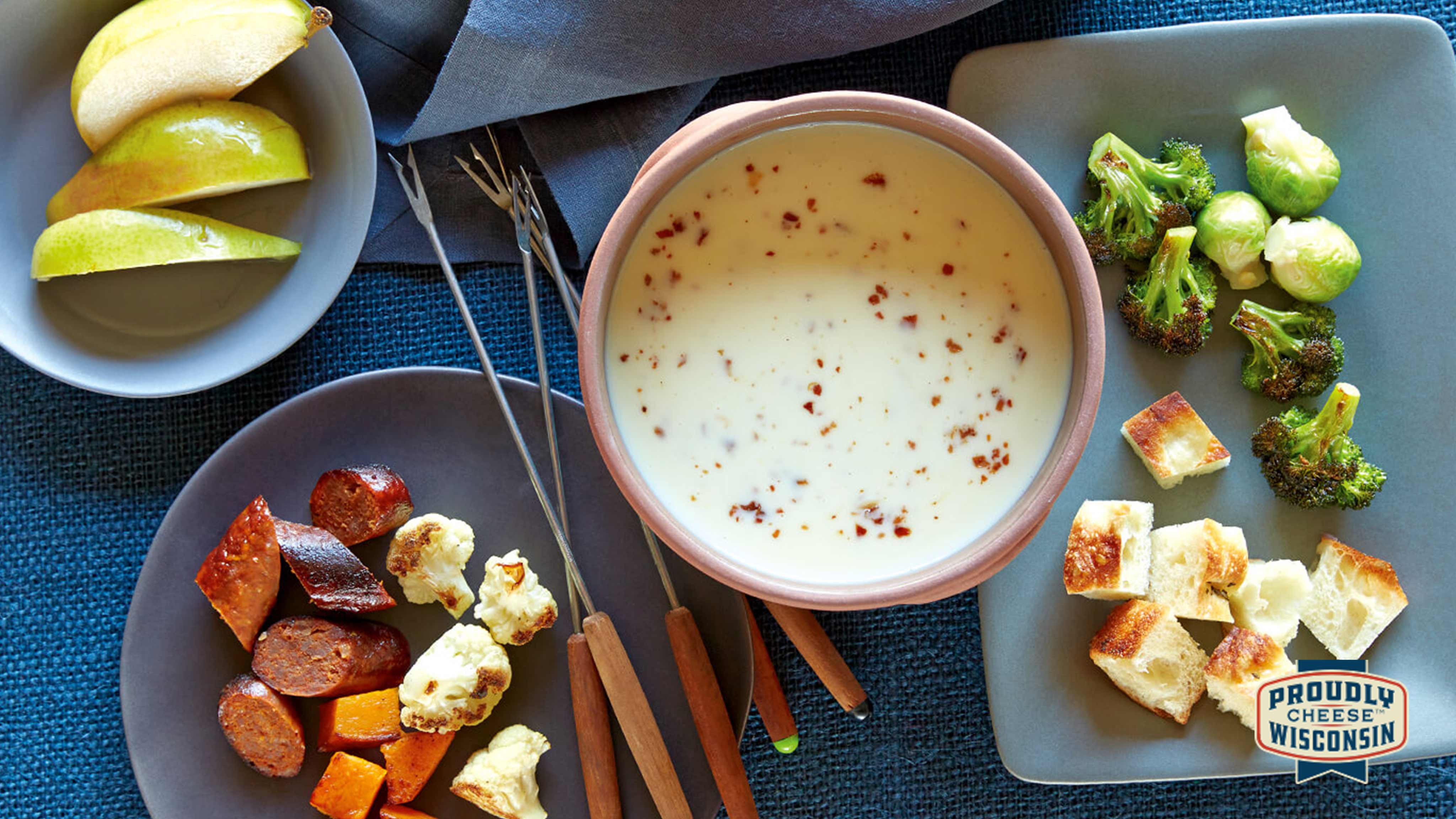 Image for Recipe Fontina, Swiss and Pancetta Fondue