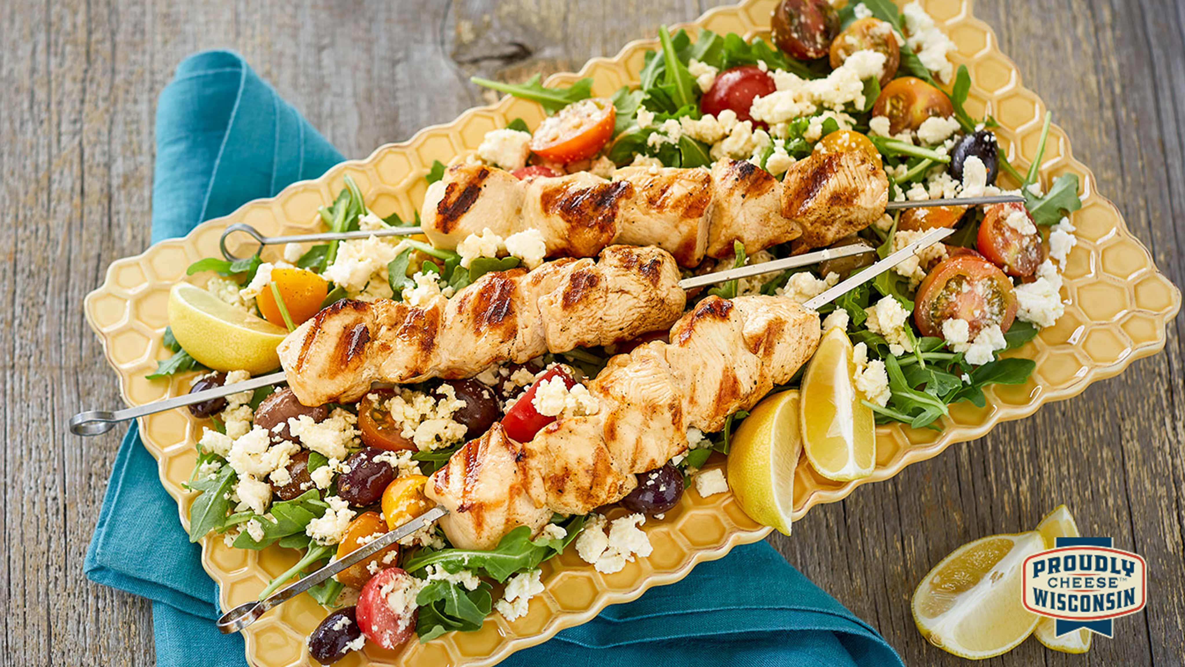 Image for Recipe Feta-Brined Grilled Chicken Kabobs