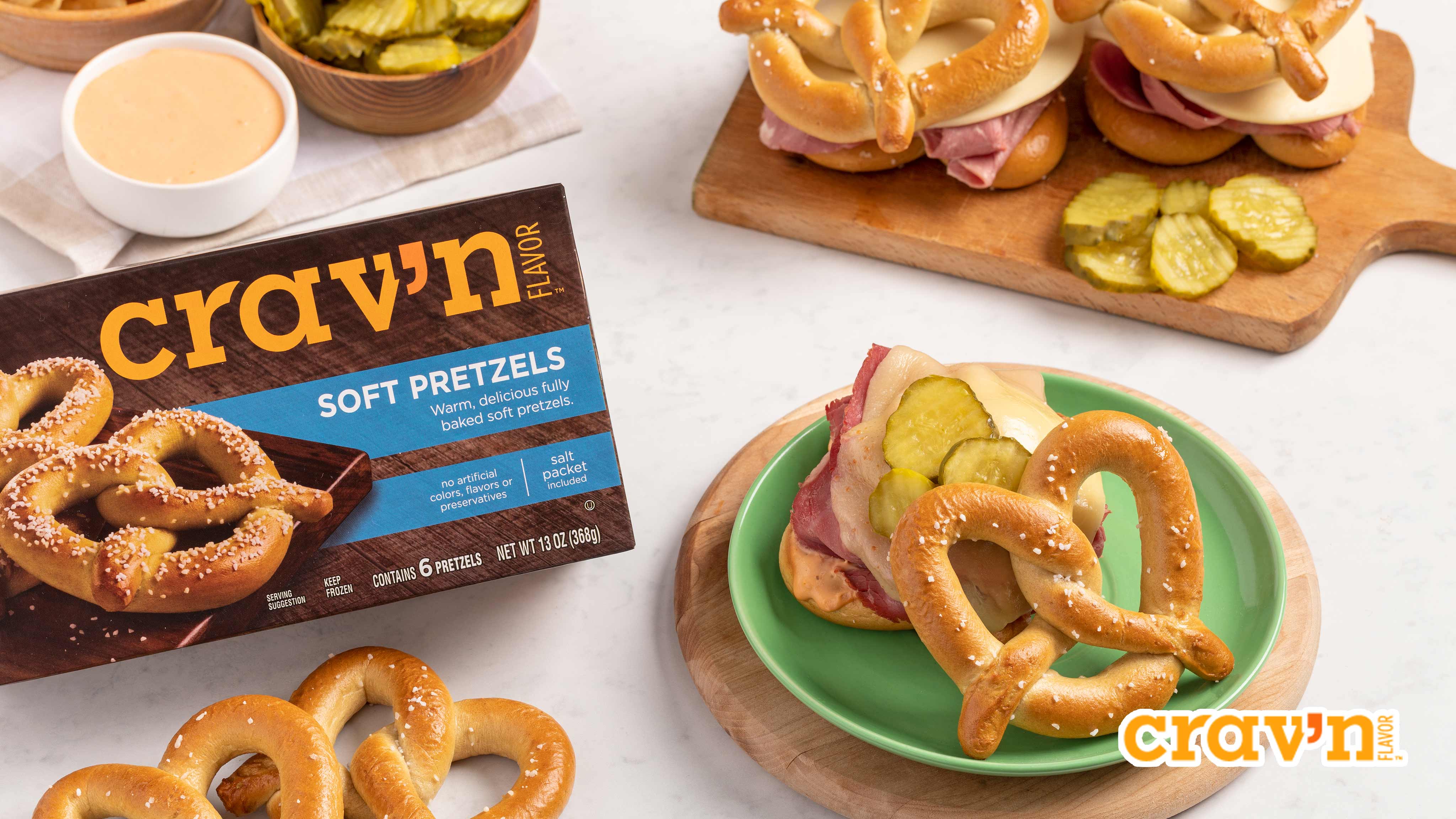 Image for Recipe Corned Beef Pretzel Melts