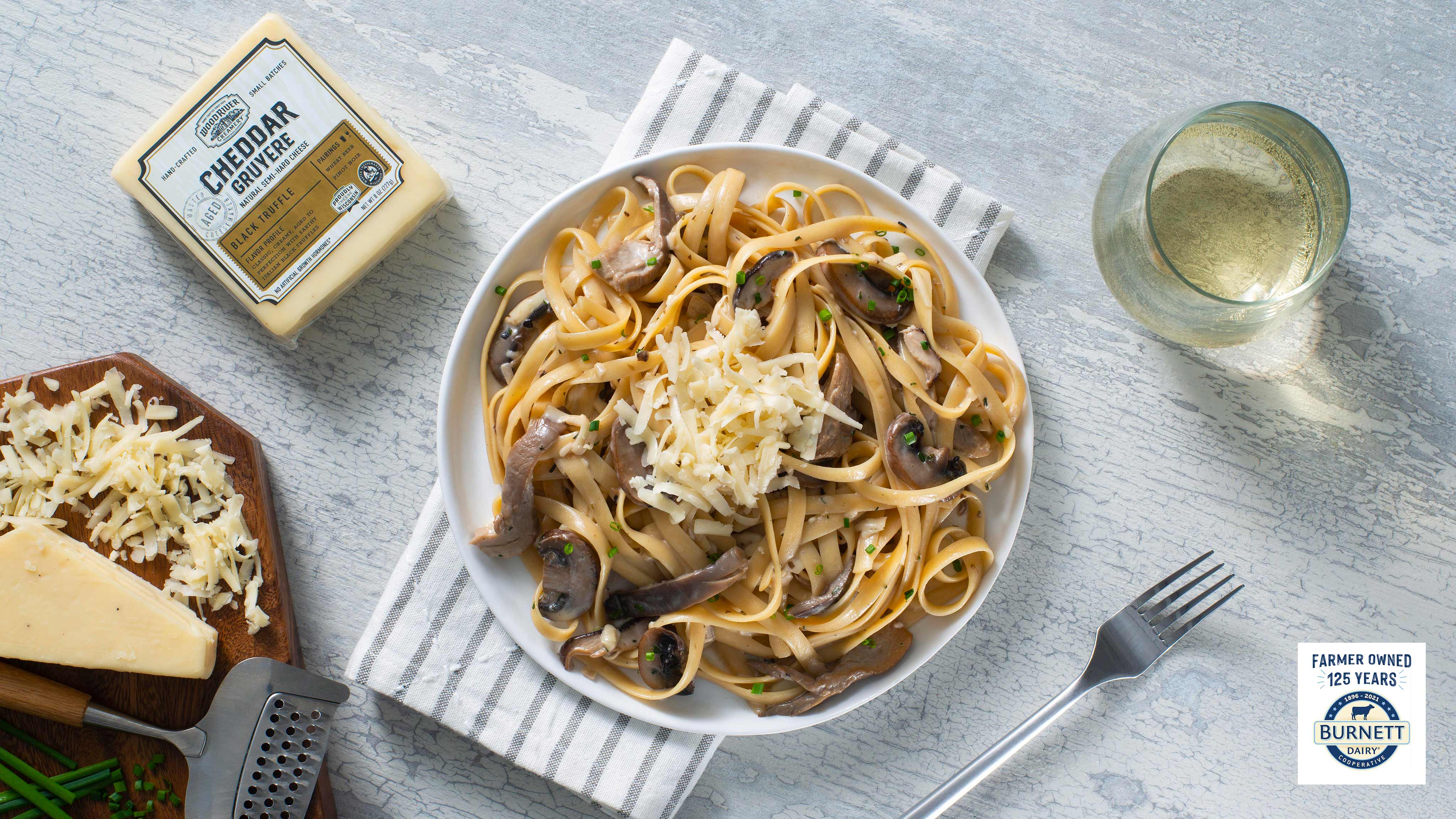 Image for Recipe Cheesy Truffle Mushroom Fettuccine