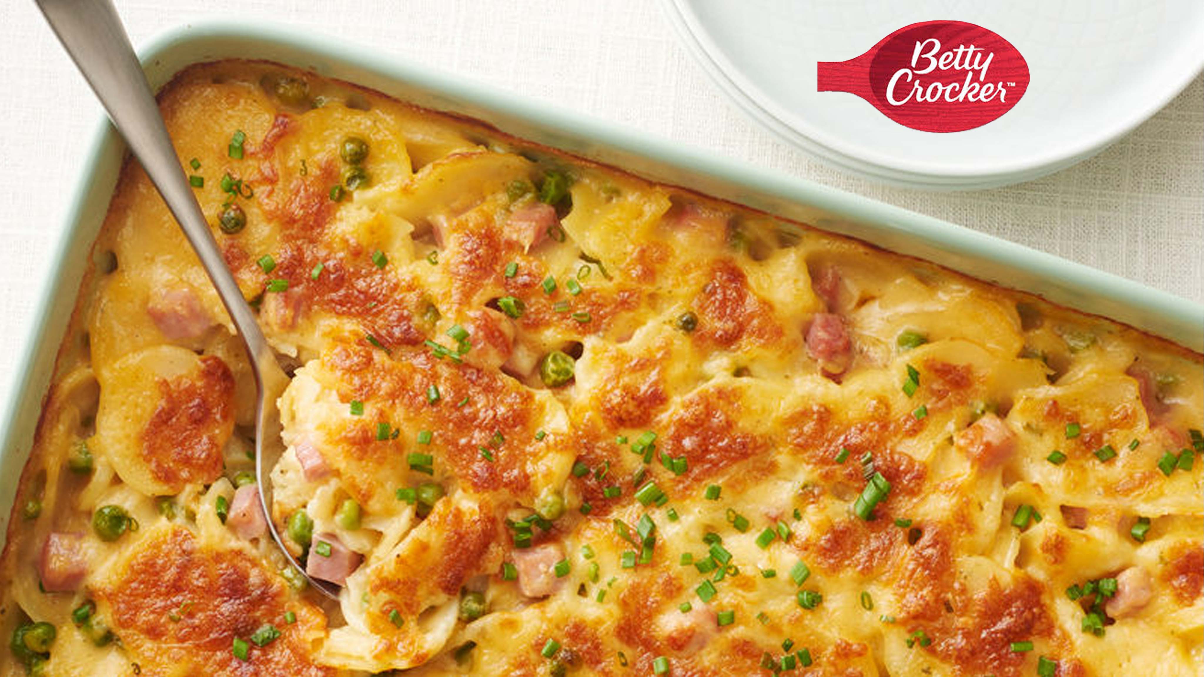 Image for Recipe Creamy Scalloped Potatoes with Ham and Peas