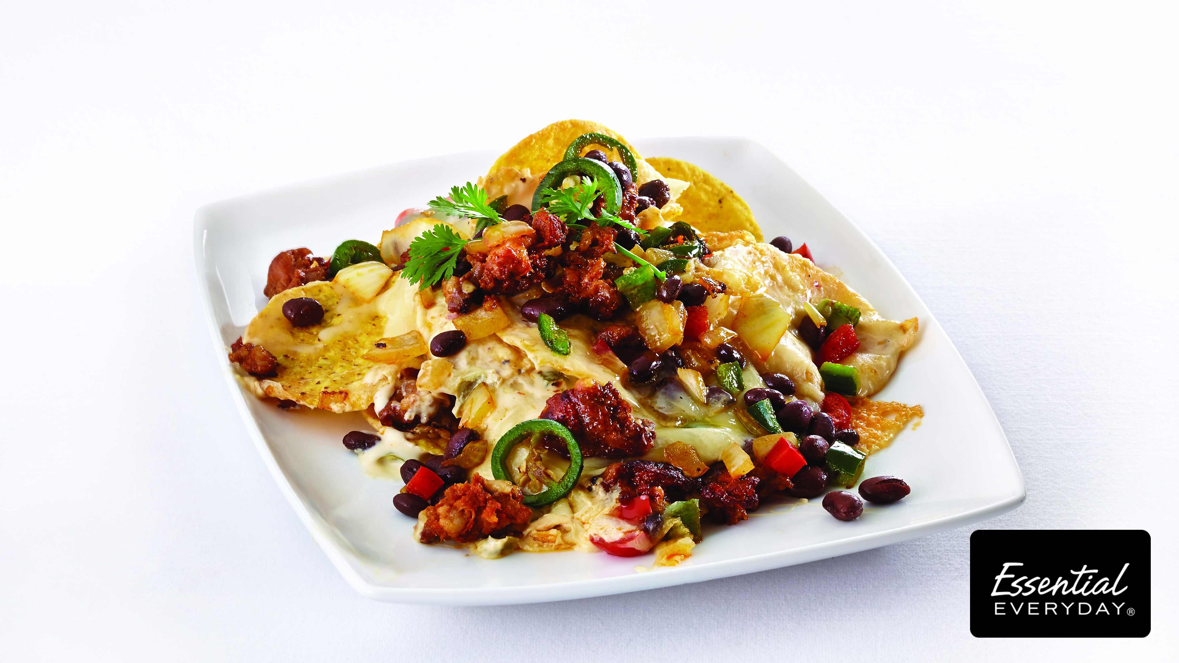 Image for Recipe Spicy Black Bean and Chorizo Nachos